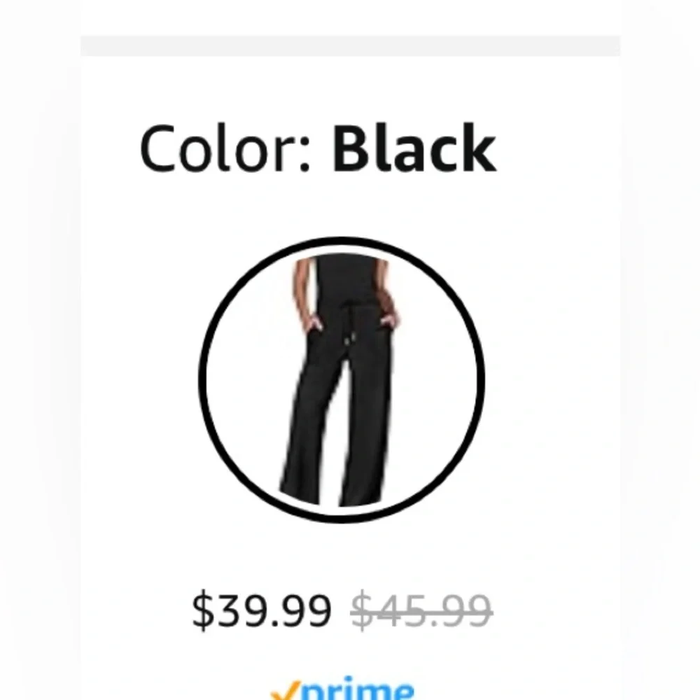 NEW-Soft  women’s black elastic waist
Draw string  cotton, one piece jumpsuit - Picture 3 of 9
